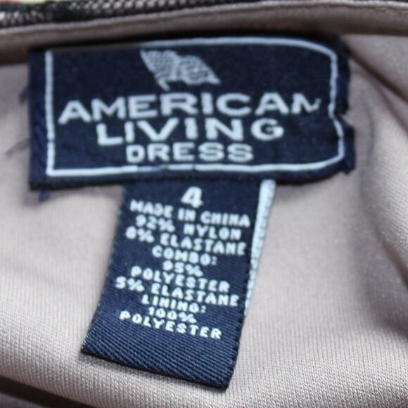 American Living Black Lace Overlay Sheath Dress Women Size 4 - Picture 5 of 9